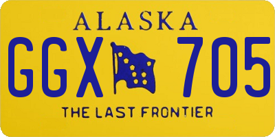 AK license plate GGX705
