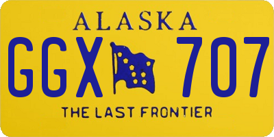 AK license plate GGX707