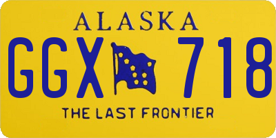 AK license plate GGX718