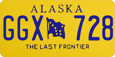 AK license plate GGX728