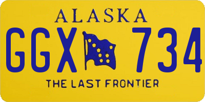AK license plate GGX734