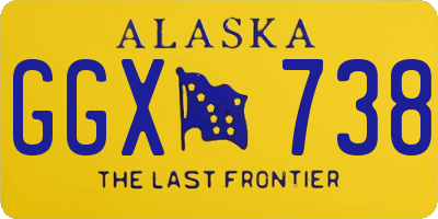 AK license plate GGX738