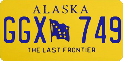 AK license plate GGX749
