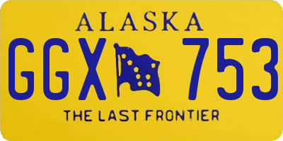 AK license plate GGX753