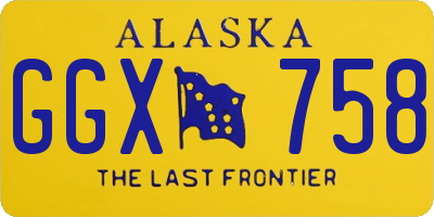 AK license plate GGX758