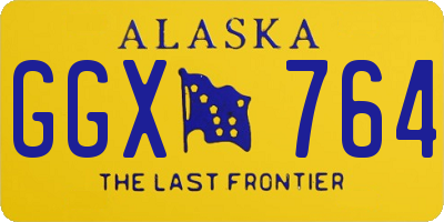 AK license plate GGX764