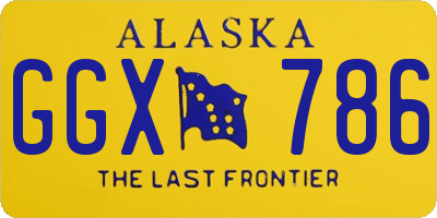 AK license plate GGX786