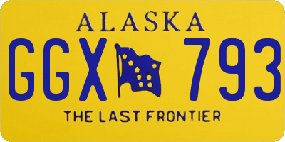 AK license plate GGX793