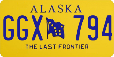 AK license plate GGX794