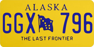 AK license plate GGX796