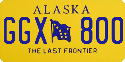AK license plate GGX800
