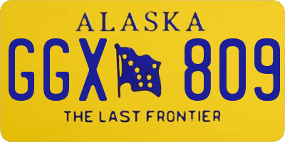 AK license plate GGX809