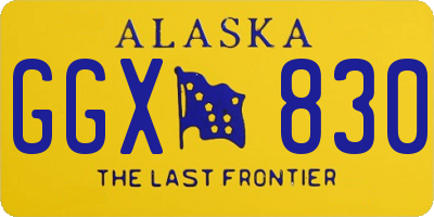 AK license plate GGX830