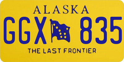 AK license plate GGX835