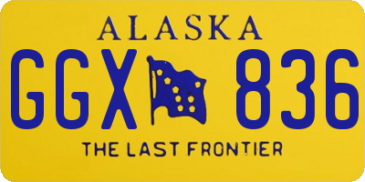 AK license plate GGX836