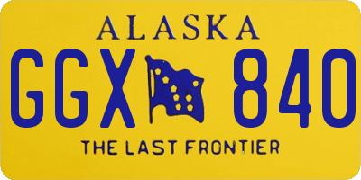 AK license plate GGX840