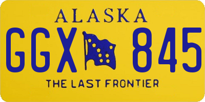 AK license plate GGX845