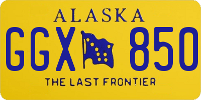 AK license plate GGX850