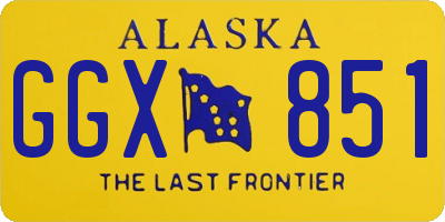 AK license plate GGX851