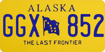 AK license plate GGX852