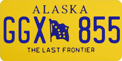 AK license plate GGX855