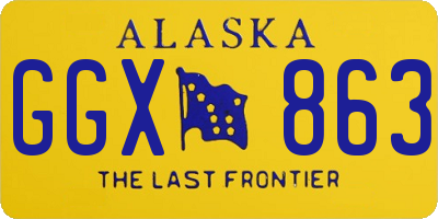 AK license plate GGX863
