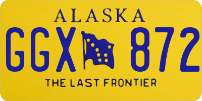 AK license plate GGX872
