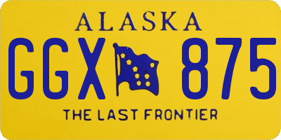 AK license plate GGX875