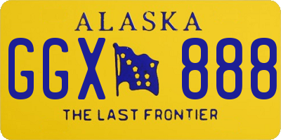AK license plate GGX888