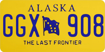 AK license plate GGX908
