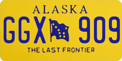 AK license plate GGX909