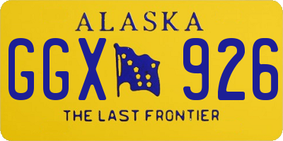 AK license plate GGX926