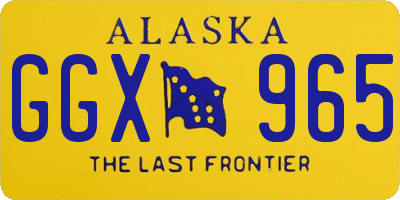 AK license plate GGX965