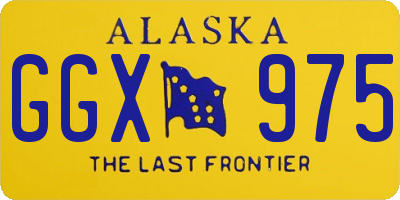 AK license plate GGX975