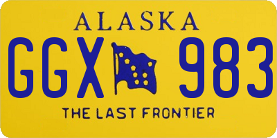 AK license plate GGX983