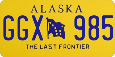 AK license plate GGX985