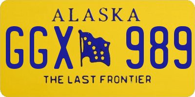 AK license plate GGX989