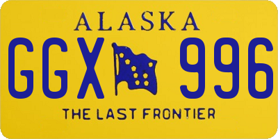 AK license plate GGX996