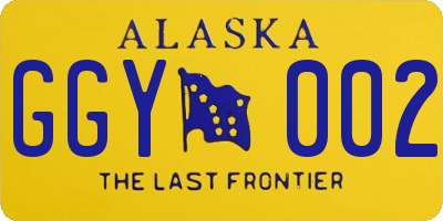 AK license plate GGY002