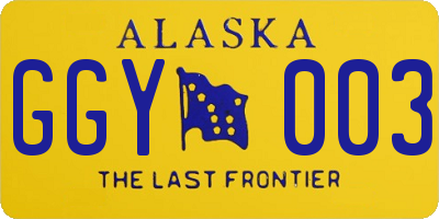 AK license plate GGY003