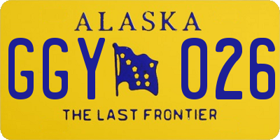 AK license plate GGY026