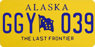 AK license plate GGY039
