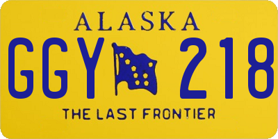 AK license plate GGY218