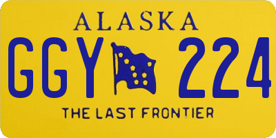 AK license plate GGY224