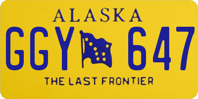 AK license plate GGY647