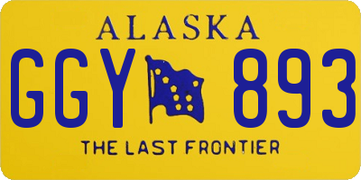 AK license plate GGY893