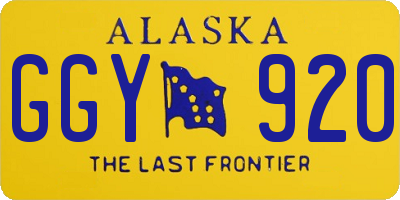 AK license plate GGY920