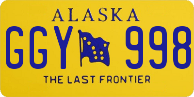 AK license plate GGY998