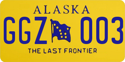 AK license plate GGZ003