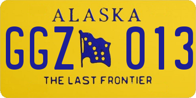 AK license plate GGZ013